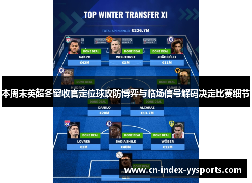 本周末英超冬窗收官定位球攻防博弈与临场信号解码决定比赛细节
